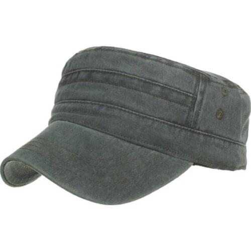 Flat Top Classic Vintage Flat Top Mens Washed Caps And Hat Adjustable Fitted Thicker Cap Winter Warm Military Hats For Men JM01