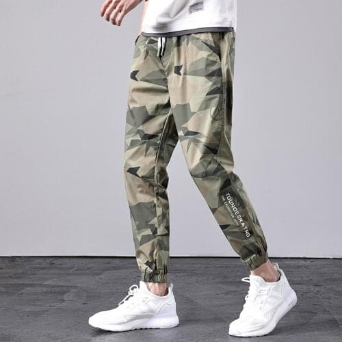 Ankle Length Jogging Camouflage Men Trousers Drawstring Summer Thin Harem Pants Men Sports Pants 2021 New Clothing
