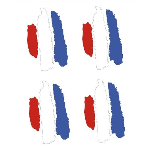 Sticker flag stroke France 4 ud. 45x25mm/ud