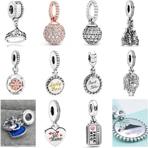 PDD DZ 53 925 Sterling Silver Spring New Charm Pendant with DIY Bracelet Necklace Jewelry Gift Carving Suitable for Women