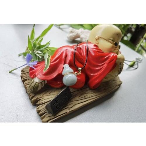 Natural Jade Calabash Pendant Jadeite Emerald Necklace Charm Jewelry Fashion Talisman Lucky Gift for Men and Women