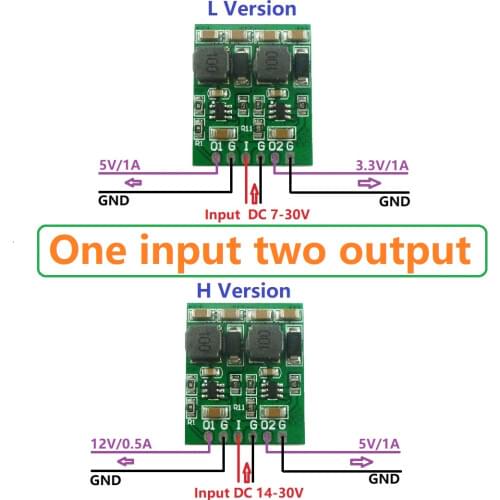 2pcs 10w Dual Output Dc Step-Down Step-Down Converter Dc 3.3v 5v12v Voltage Regulator Module