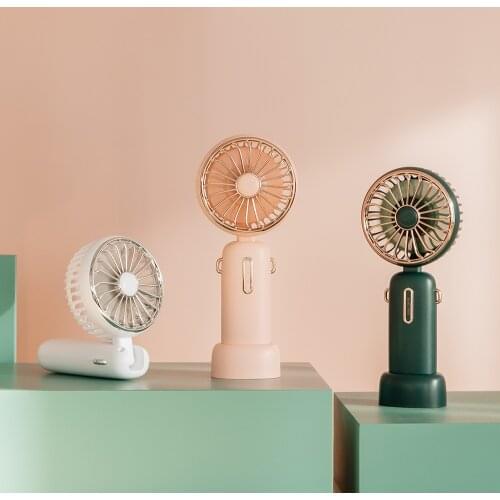 Handheld Mini Fan 2 In 1 Portable Usb Recharge Silent Fan 4800mah Electric Fan Cooler Appliance Desktop Travel Hand Fans#G4