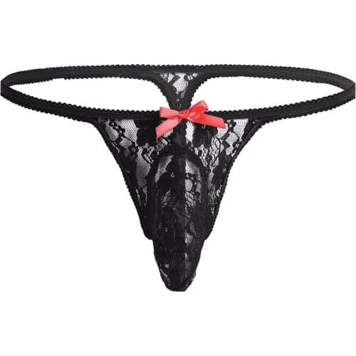 Mens G-String T-Back Shorts Men Underwear Men Stylish Lace Pattern mens thongs and g strings gay underwear cueca masculina