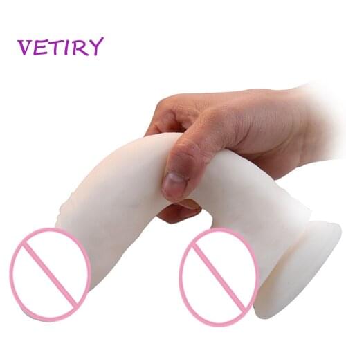 VETIRY Super Soft Dildo Artificial Penis Anal Plug With Sucker Female Masturbators Vagina Massager Adult Sex Toys For Women