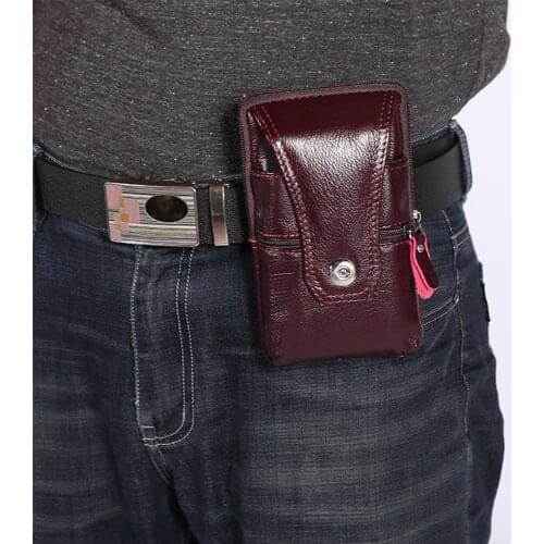 Vintage PU Leather Waist Bag Belt Loop Holster Carry Phone Pouch Wallet for Men
