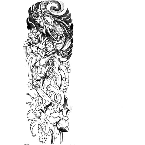 Dragon King Flies on Cloud Full Arm Waterproof Temporary Tattoos Men Glitter Tattoo Sleeves Temporary Tatoo Fake Tattoo Stickers