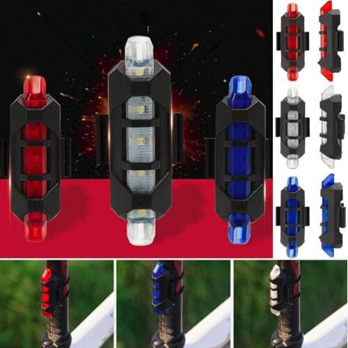 5 LED Bike Bicycle Cycling Safety USB Tail Rear Warning Light Mini Flashlight Bicycle Accessories Replacement Parts
