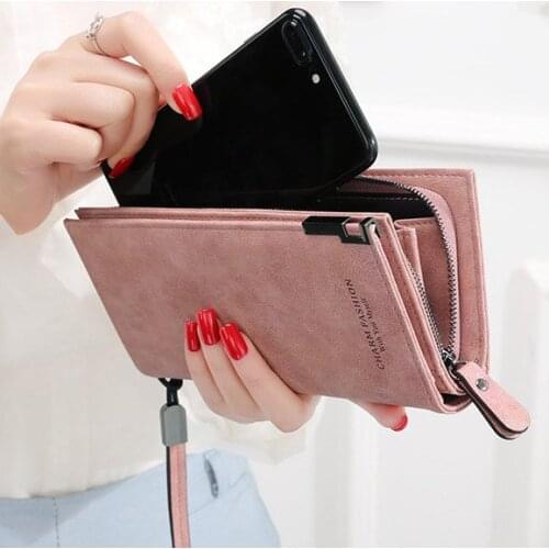 Fashion Women Wallet Solid Long Lady Purses Female Brand Design Wallets Woman Zipper Coin Purse Bag Card Holder Clips Handbags