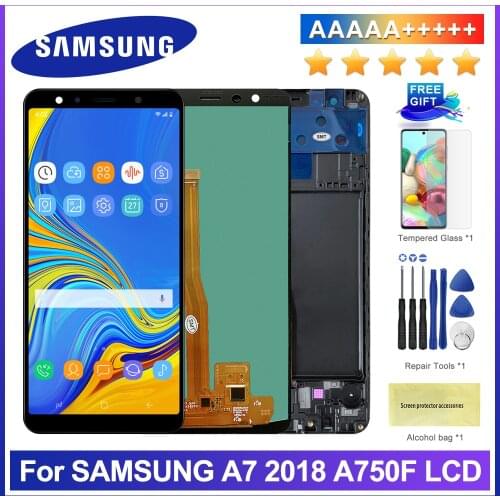 AMOLED For Samsung Galaxy A7 2018 Display SM-A750F A750F A750 LCD Display Touch Screen Digitizer Replacement Part A750 LCD