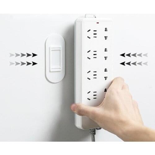 1/2/5 PCS Sticker Holder Wall Fixer Strip Holders Storage For Sockets Wall Holders Charging Socket Shelf Stand Tool Rangement