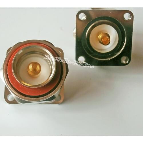 1Pcs 7/16 Din Male L29 Plug 4 Hole Panel Mount Connector Solder Cup flange