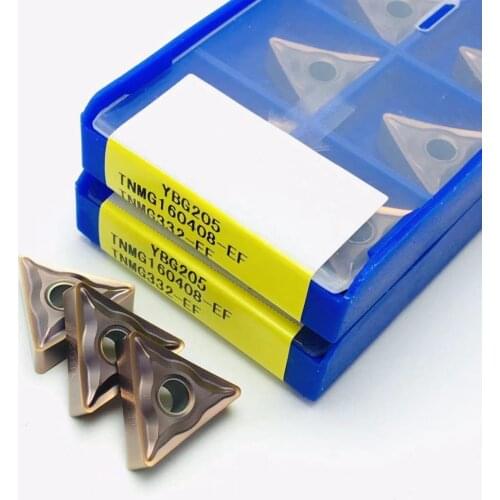 10 pieces of original TNMG160404-EF TNMG160404-EF YBG205 high quality carbide blade CNC lathe tool turning tool