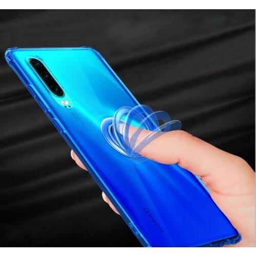 100pcs/lot Bombable Transparent Metal Ring TPU clear crystal case back cover for Huawei P20 Pro P30 P30 lite P30 Pro Y9 2019
