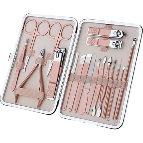 12/18pc Manicure Tools Nail Clipper Nipper Professional Manicure Tool Set Travel Pedicure Tool Kit With Case Nail Pedicure Set