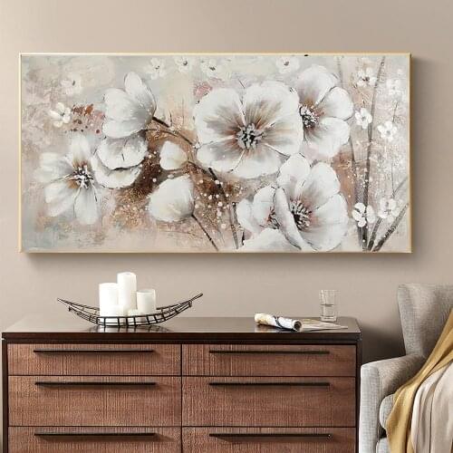 2020 New Arrival Lblue Cn(origin) Oil Paintings Flower Unframed Canvas Modern Oil Canvas Single Hand Painted Horizontal Rectangl
