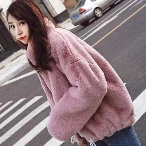 2020 womens clothing winter outerwear coats new winter imitation grass Rabbit fur coat