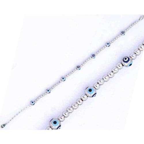 925 Sterling Silver Bracelet with Zircon Stone and Evil Eye Design