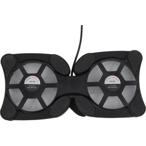 Car styling USB Double Fans Port Mini Portable Octopus Notebook Fan Cooler Cooling Pad For 14 Inch Laptop With LED Light