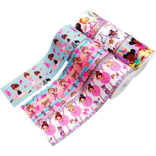 Free shipping 2020 new arrival cartoon character 10 yards printed custom 3 inch grosgrain ribbons 46315