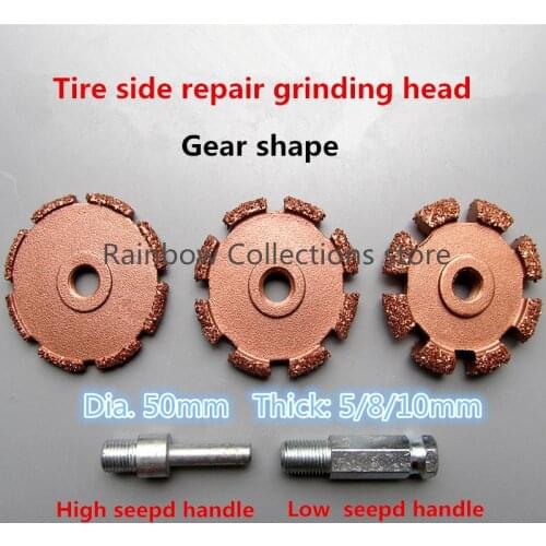 Dia. 50mmThick3/8mm Flat sanding Tire repair grinding coarse Gravel polishing grinding head pneumatic head Low/High speed handle