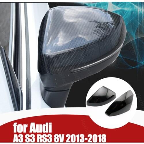 For Audi A3 S3 RS3 8V 2013-2018 Carbon Fiber Pattern Replacement Mirror Cover Caps Car Styling Car Side Accessories Shell