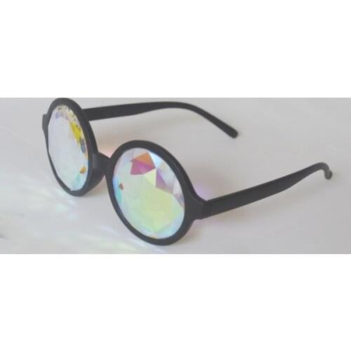 Emazing Lights Matt Black Frame Fashion Kaleidoscope glasses Real Glass Lens