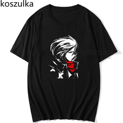 Attack on Titan T Shirt Men Harajuku Funny Cartoon Anime Manga Mikasa T-shirts Casual Cotton Tshirt Graphic Tops Tees Male 90s