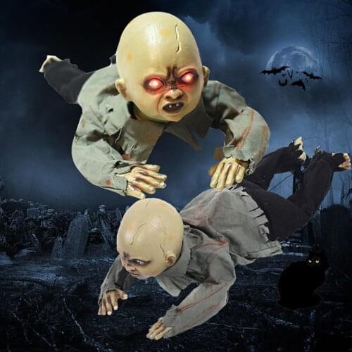 Best Animated Crawling Baby Zombie Scary Ghost Babies Doll Haunted Halloween Decor Props Supplies