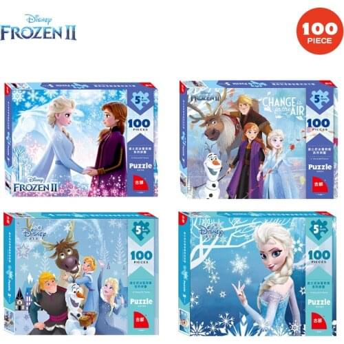 100pcs Disney Frozen 2 Elsa Pets Dumbo Princess Paper Cartoon Puzzle Toy Antistress Early Educational Birthday Gift For Children