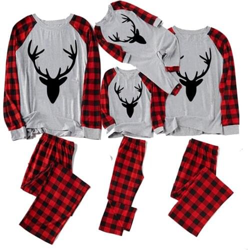 Baby Boy Girls Clothes Set Mom And Dad Matching Family Outfits Christmas Deer Pajamas Set Mommy And Me Sleepwear Cartoon Clothes