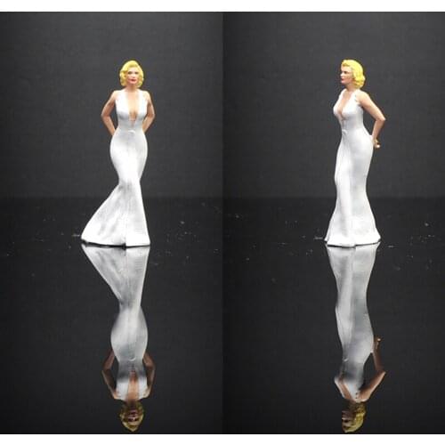 1:64 Scale Girl Girls Marilyn Monroe Doll Car Scene Set Character Doll Simulation Resin Figure Model Toy Display Accessories