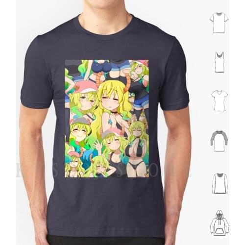 Lucoa Tribute Pattern T Shirt Print For Men Cotton New Cool Tee Lucoa Quetzalcoatl Tohru Kanna Kobayashi Elma Lucy Nami Zero