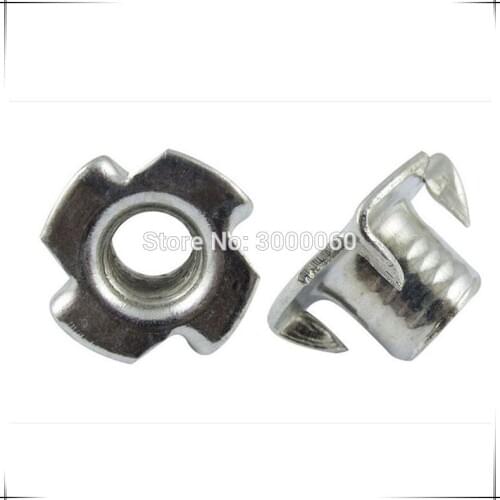 M3 M4 M5 M6 M8 M10 Zinc Plated Carbon Steel Furniture T Nut With Four Prongs 200pcs/Lot