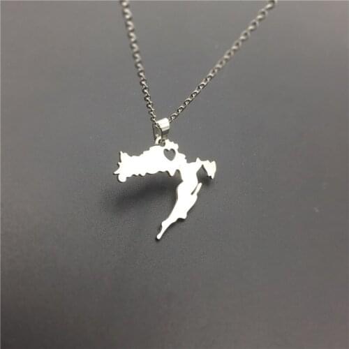Wholesale Stainless Steel Croatia Map Pendant Necklaces For Women Silver Color Choker Gift Croatian Jewelery Custom Necklace