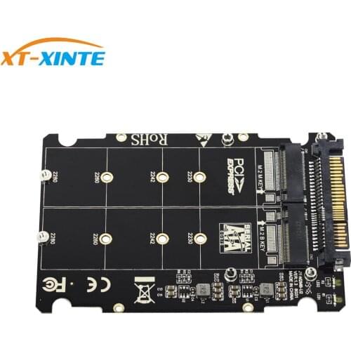 For NGFF M.2 SSD M Key to U.2 Adapter 2 in 1 M2 for NVMe SATA-Bus to PCI-express 4x X16 U.2 SFF-8639 Adapter M2 Converter