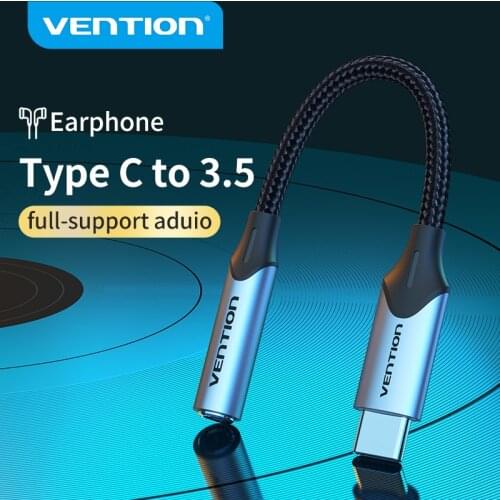 Vention Type C to 3.5mm Jack Earphone USB-C Type C to 3.5 Headphone AUX Adapter Audio Cable for Huawei P40 P30 Pro Xiaomi 10 9