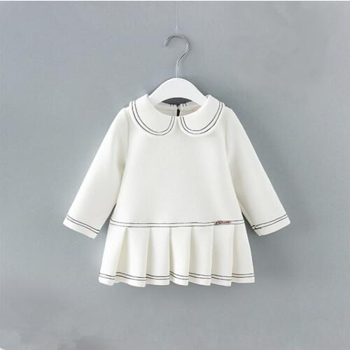 Girls dress Toddler Infant Baby Girls Princess Christening Dresses kids peter pan collar pleated dress baby clothes 0-2Y