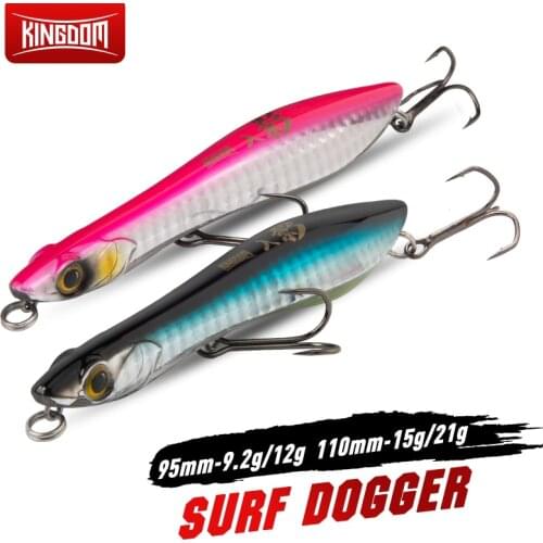 Kingdom Surf-Dogger Popper Pencil Fishing Lures Floating Sinking Wobblers Artificial Plastic Hard Baits For Seabass pesca Lure