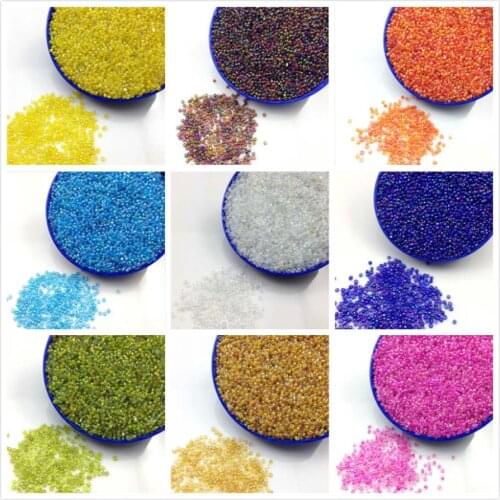 16g 1000pcs 2mm AB Transparent Round Loose Spacer Beads Cezch Glass Seed Beads Handmade Jewelry Making DIY Garment Bead ABT2M