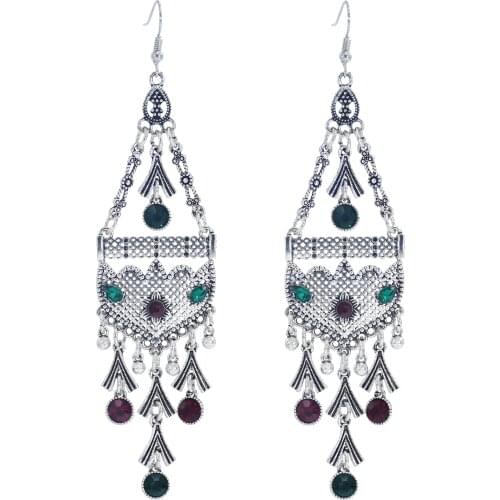 Indian Jhumki Jhumka Handmade Beads Rhinestone Thailand Piercing Earrings Vintage Bohemia Gypsy Party Jewelry Bijoux Earring