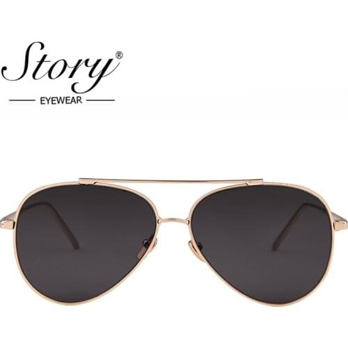 STORY Retro pilot sunglasses women 2019 brand designer Classic vintage Pink Mirror Metal Frame Sun Glasses Shades UV400 S1711