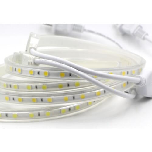 AC 220V LED Strip 5050 High Safety High Brightness 8W/m 3000K 4000K 5000K Flexible LED Light Outdoor Waterproof LED Strip Light