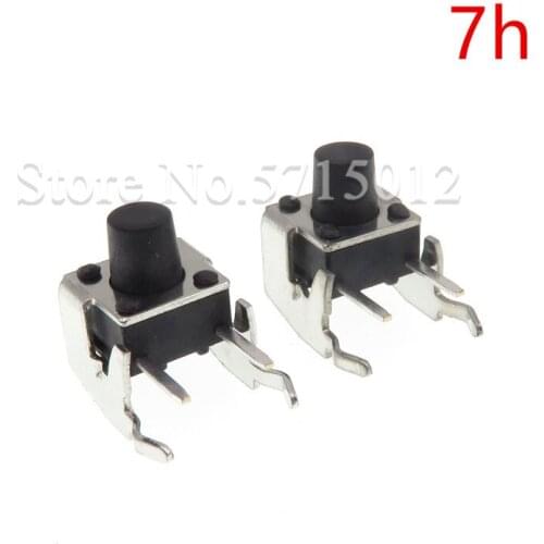 100pcs/lot 6*6*7mm Tactile Push Button Switch Micro Switches Touch Switch 2 Feet with Bracket