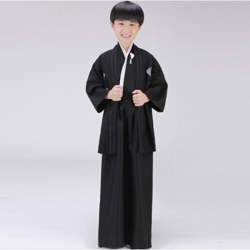 Japanese boy young child baby traditional kimono samurai clothes Child photo shoot costume performance stage costume