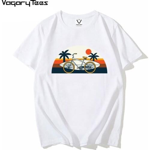 Fun Summer Bicycle print Mens T-Shirt Gift Surf Bike desgin Newest Fashion homme T Shirts