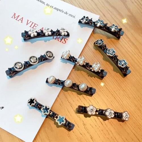 Flower Rose Sweet Hair Clip Barrettes Pearls Hair Bands For Women Girls Hairpins Ponytail Hair Accessories Hair styling Hairgrip