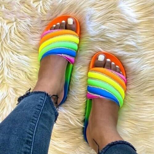 Women Sandals Casual Bling Rhinestone Thick Platforms Slippers Shoes 2020 Female Non-slip Thick Flip Flops Outdoor Beach Sildes