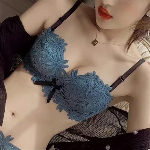 Seamless Sexy Lingerie for Women Push Up Bra Elegant Embroidery Floral Bralette Brasieres Para Mujer Sujetadores Lenceria