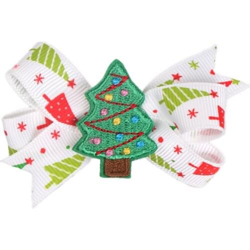 1PCS Christmas Santa Claus Bows Hair Clips Glitter Christmas Tree Hairpin Fawn Kids Hair Clip Hat Cartoon Snowman Candy Headwear